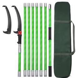 Scie &agrave; &eacute;laguer t&eacute;lescopique avec poign&eacute;e, Scie &agrave; &eacute;laguer t&eacute;lescopique avec manche t&eacute;lescopique de 8m