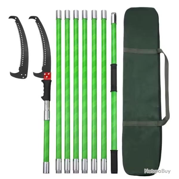 Scie � �laguer t�lescopique avec poign�e, Scie � �laguer t�lescopique avec manche t�lescopique de 8m