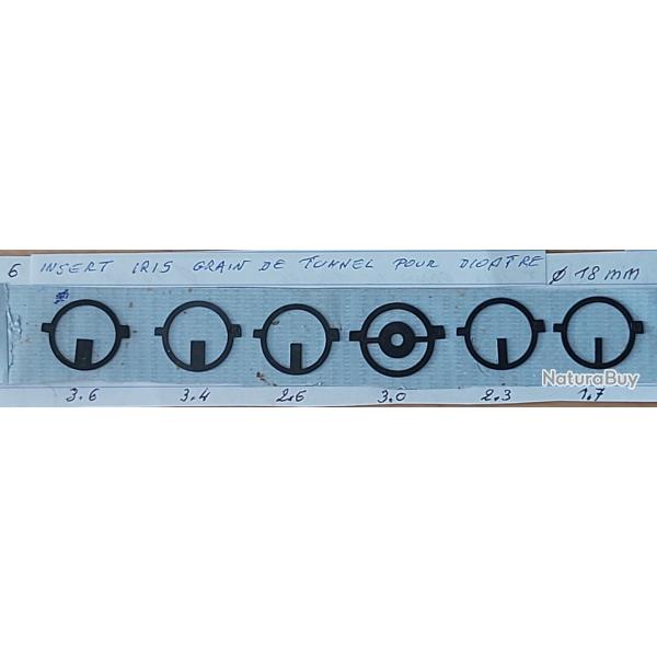 Insert iris grain de tunnel pour dioptre 18mm, 6 pi�ces