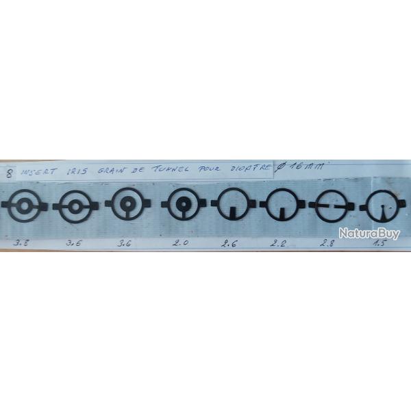 Insert iris grain de tunnel pour dioptre 16mm, 8 pi�ces