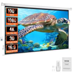 Ecran de projecteur motoris&eacute; &eacute;lectrique 100in16:9 4K 1080 HD &eacute;cran de film mural pour cin&eacute;ma
