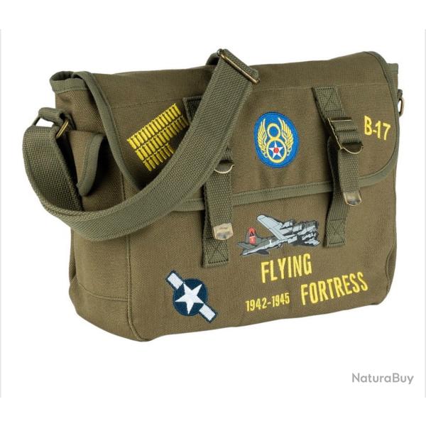Sac Musette Kaki � bandouli�re en toile Avion  B-17 Flying Fortress