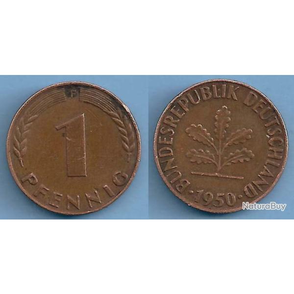 Allemagne 1 Pfennig 1950 Mint F RFA Piece Deutsche Mark