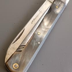 ANCIEN COUTEAU 2 pi&egrave;ces, MASSOPTIER, THIERS, XX&egrave;me, manche en corne.