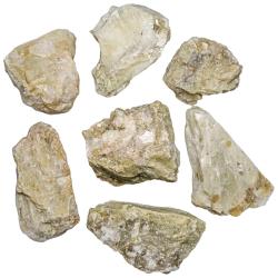 Pierres brutes kunzite verte - 6 &agrave; 9 cm - Lot de 2