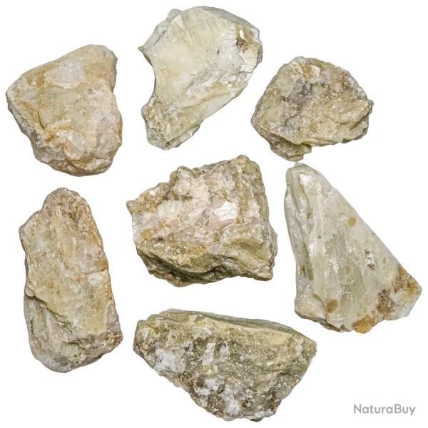 Pierres brutes kunzite verte - 6 � 9 cm - Lot de 2