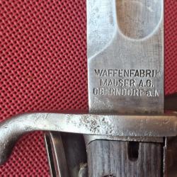 Baionnette prussienne fabrication Mauser 1916, 1&egrave;re guerre mondiale, mod&egrave;le 98-05, "coupe-choux",