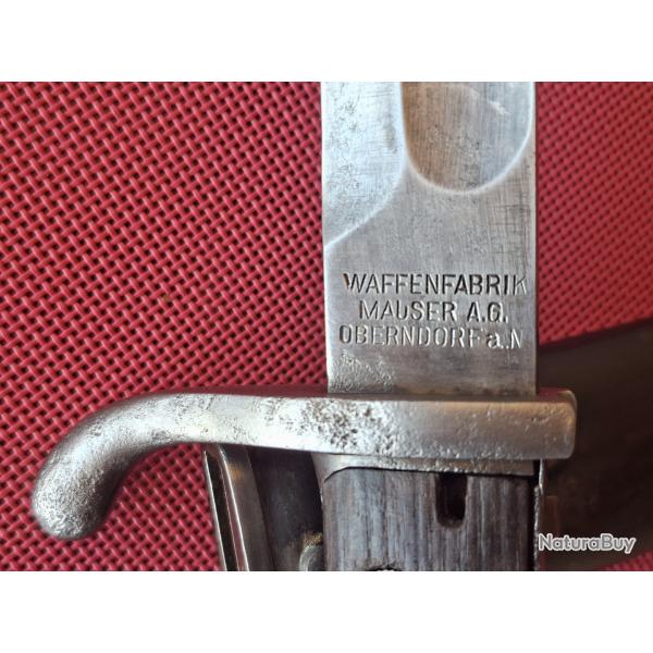Baionnette prussienne fabrication Mauser 1916, 1�re guerre mondiale, mod�le 98-05, "coupe-choux",