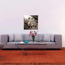 Peinture en aquarelle sur toile acrylique / Romance noire  / (60x60) cm