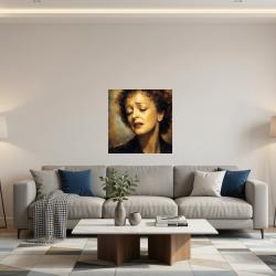 Peinture sur Toile Acrylique Edith Piaf "La M&ocirc;me" / (60x60 cm)