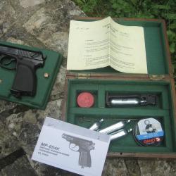 Makarov Baikal MP 654 en coffret avec deux chargeurs dont un avec valve a augmentation de puissance
