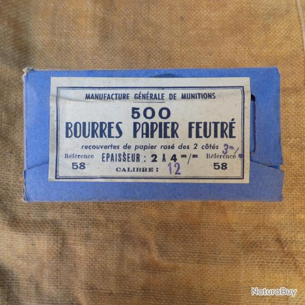 Bo�te MGM de 500 bourres cal.12 �p.3mm papier feutr�