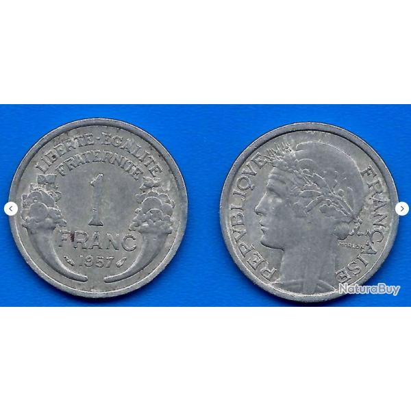 France 1 Franc 1957 Morlon Piece Aluminium De Francs