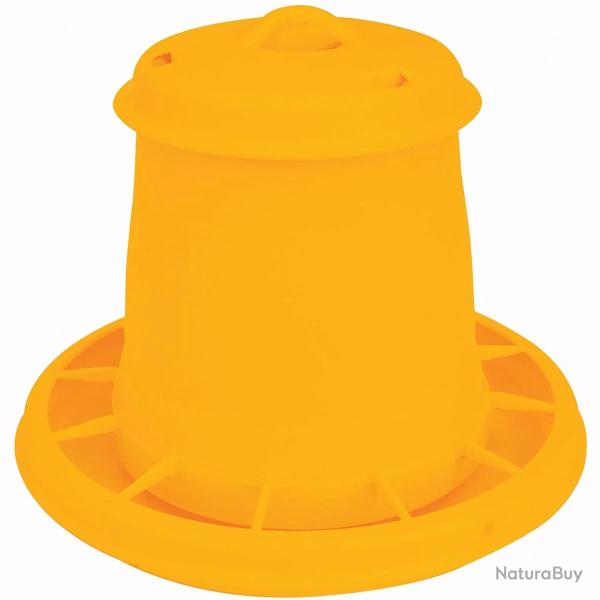 Mangeoire � tr�mie cylindrique plastique avec poign�e - 3,5 kg - Jaune