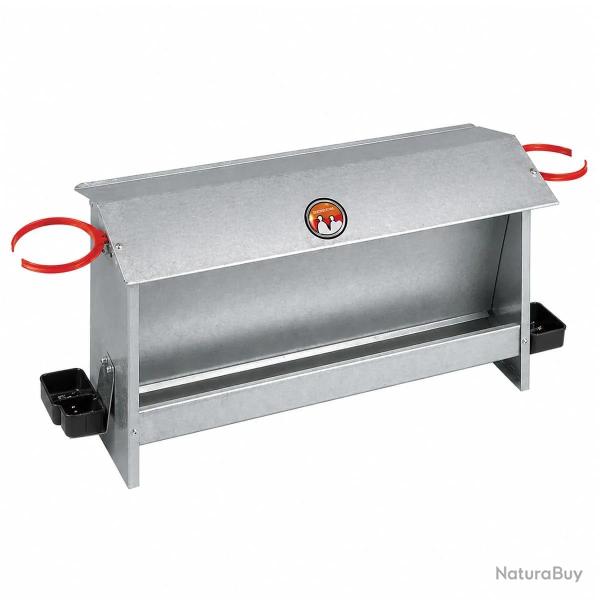 Mangeoire volailles 10kg avec 2 portes bouteilles - T�le galvanis�e - NOVITAL