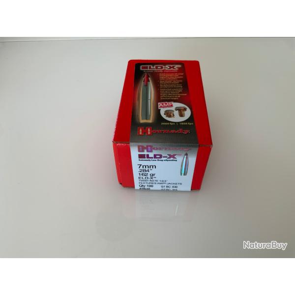 Bo�te entam�e de 85 balles Hornady ELDX 7mm 162grs