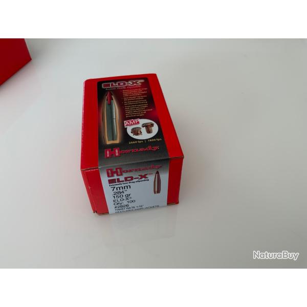 Bo�te non ouverte de 100 balles Hornady ELDX 7mm 150grs