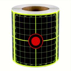 200 Cibles Carr&eacute;es Grille 76mm Fluorescentes Splatter Tir Pr&eacute;cision Autocollantes