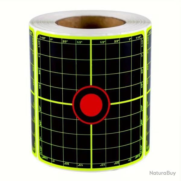 200 Cibles Carr�es Grille 76mm Fluorescentes Splatter Tir Pr�cision Autocollantes
