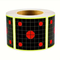 200 Cibles Carr&eacute;es Grille 51mm Fluorescentes R&eacute;actives Tir Pr&eacute;cision Autocollantes