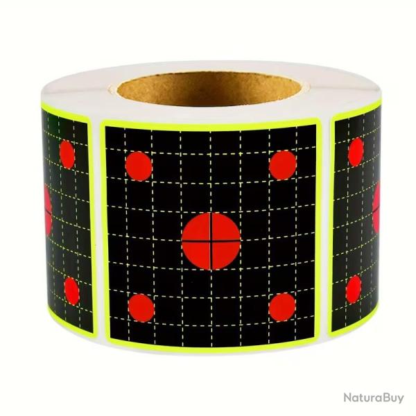 200 Cibles Carr�es Grille 51mm Fluorescentes R�actives Tir Pr�cision Autocollantes