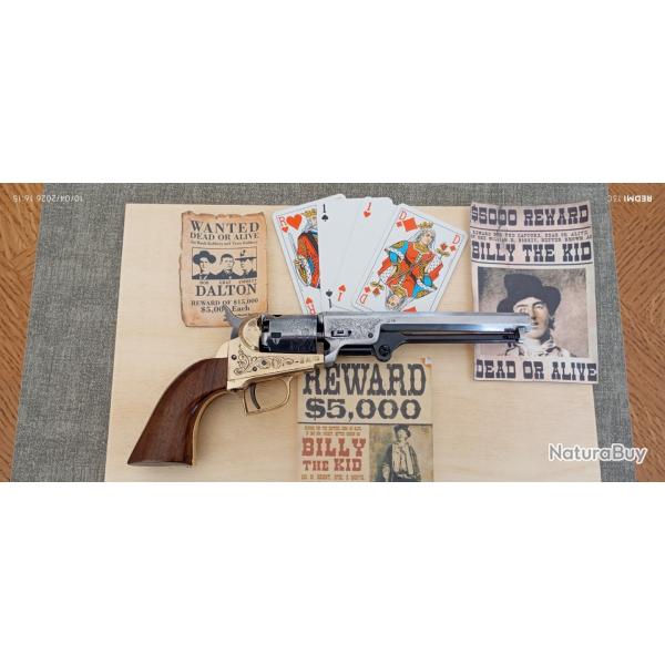 REVOLVER POUDRE NOIRE CALIBRE 31 DE LUXE.PIETTA BABY DRAGON..AVEC 100 BOULETS.
