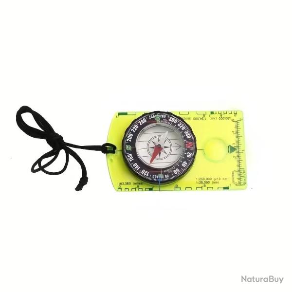 Boussole Jaune �tanche avec �chelle Acrylique Durable Camping Randonn�e Orientation Carte Outdoor