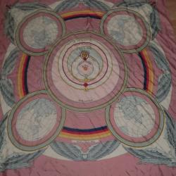 foulard vintage 100% soie le firmanent   "" airbus industrie dim 87 x 85 cm