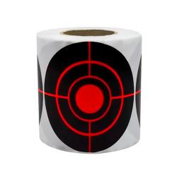 Lot 250 Cibles Autocollantes Rouges R&eacute;actives Rondes 76mm Fluorescentes Entra&icirc;nement Tir Carabine