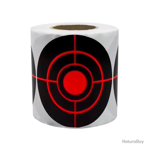 Lot 250 Cibles Autocollantes Rouges R�actives Rondes 76mm Fluorescentes Entra�nement Tir Carabine