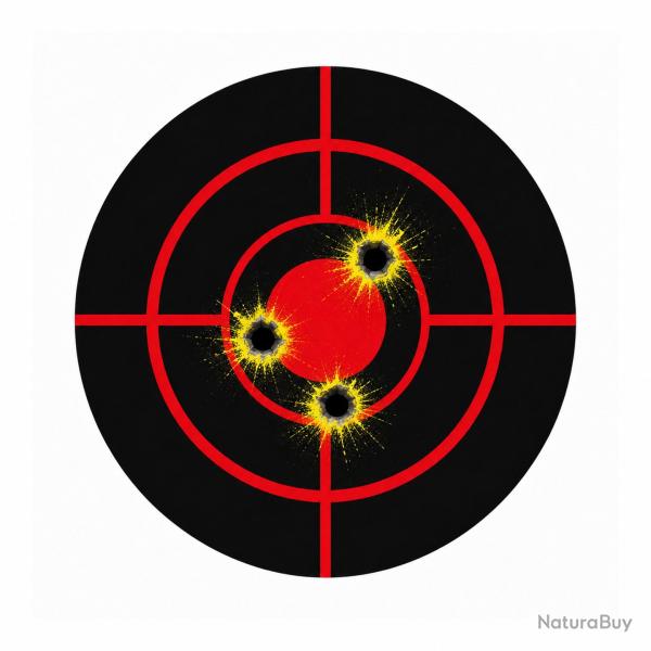 Lot 250 Cibles Autocollantes Rouges R�actives Rondes 76mm Fluorescentes Entra�nement Tir Carabine