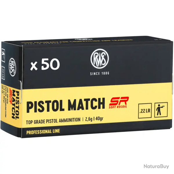 RWS .22LR PISTOL MATCH SR 2.6G 40GR BTE50