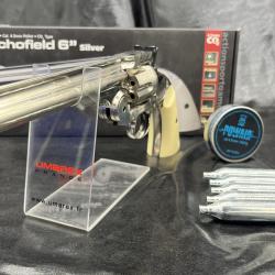 Pack pr&ecirc;t &agrave; tirer REVOLVER "SCHOFIELD 6" - IVORY FULL METAL - Cal. 4.5 PLOMBS - CO2
