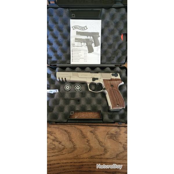 bonjour,je vend cp 88 competition co2 4,5 nikel�,plaquettes en bois.