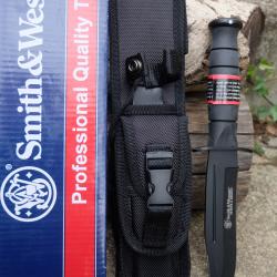 Couteau SMITH&WESSON Search & Rescue Marine Combat Lame Acier 440C Etui Nylon CKSUR1