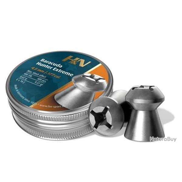 PLOMBS H&N , BARACUDA 0,62G , CALIBRE: 4,5mm. Lot de 2 boites de 400pcs.