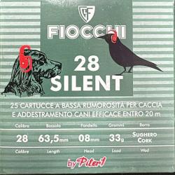 Cartouches FIOCCHI SILENT28 Calibre 28/63.5 33G n&deg;9 bourre li&egrave;ge x25