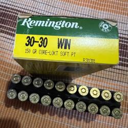 1 bo&icirc;te de 20 MUNITIONS REMINGTON 30-30 Win 150 grains CORE LOKT SOFT PT