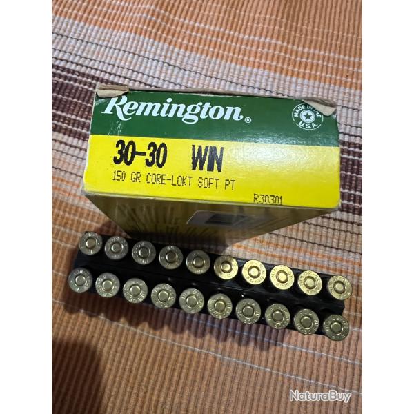 1 bo�te de 20 MUNITIONS REMINGTON 30-30 Win 150 grains CORE LOKT SOFT PT