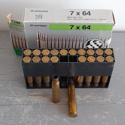 Etuis vides 7x64 Sellier & Bellot, tir&eacute;s 1 fois, dans leur bo&icirc;te d'origine (x20)