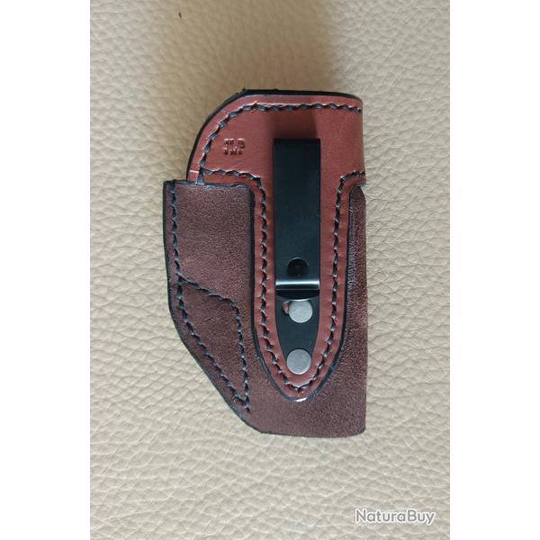 Holster en cuir, droitier, pour Walther PP (Cal. 7.65) et cl�nes