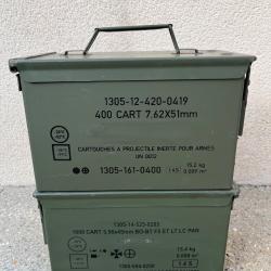 Lot de deux caisses &agrave; munitions vides