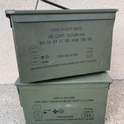 Lot de deux caisses &agrave; munitions vides green