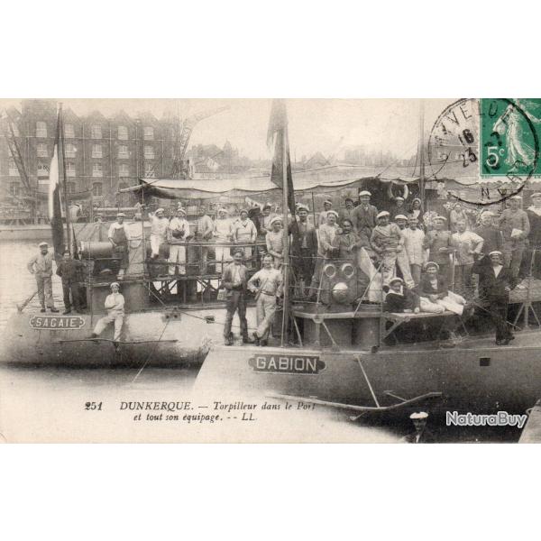 Carte Postale Ancienne - Dunkerque, Torpilleur dans le Port - N�7744