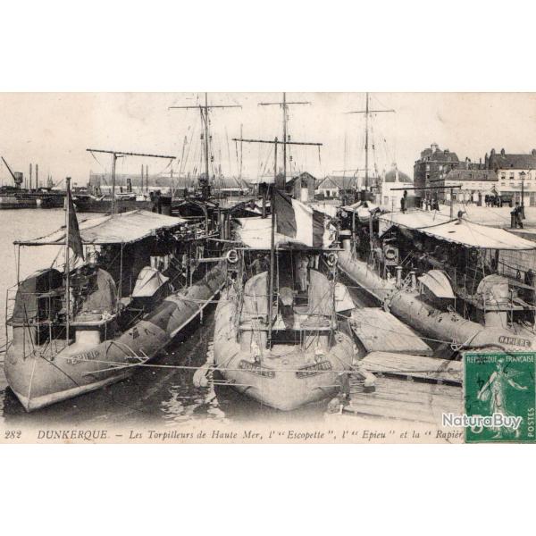 Carte Postale Ancienne - Dunkerque - Les Torpilleurs de Haute Mer - N�7745
