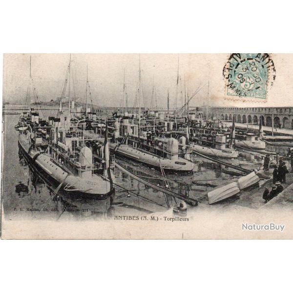 Carte Postale Ancienne Antibes (A.M.) - Torpilleurs - N�7748