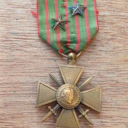 M&eacute;daille militaire WW1 - Croix de Guerre 1914 - 1916 avec 2 citations