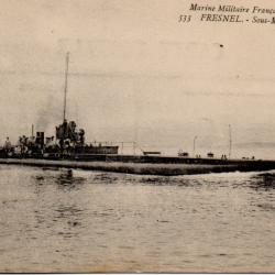 Carte Postale Ancienne - Marine Militaire Fran&ccedil;aise - Sous-Marin Fresnel -N&deg;7760