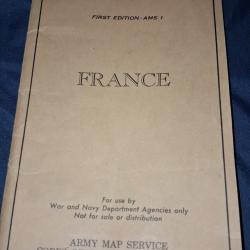 Carte routi&egrave;re de France -am&eacute;ricaine WW2 originale