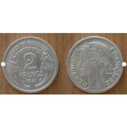 France 2 Francs 1941 Morlon Alu Neuve Piece Frcs Frs Frc